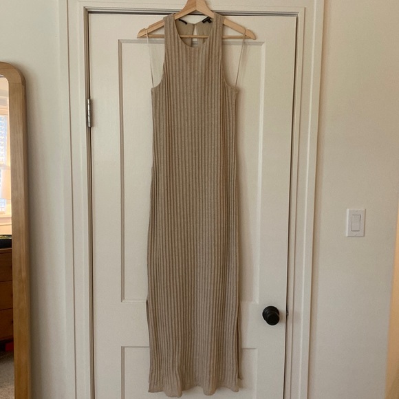 Massimo Dutti Dresses | Massimo Dutti Ribbed Dress | Color: Tan | Size: L | Akizzier's Closet